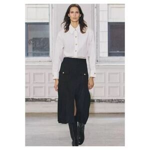 NEW ZARA‎ Contrast Button Midi Dress XS